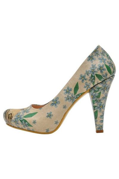 Dogo Pantofi cu toc bej din piele vegană de damă - Design natural