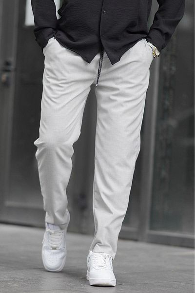 Madmext Graue gerade geschnittene Herrenhose 6531