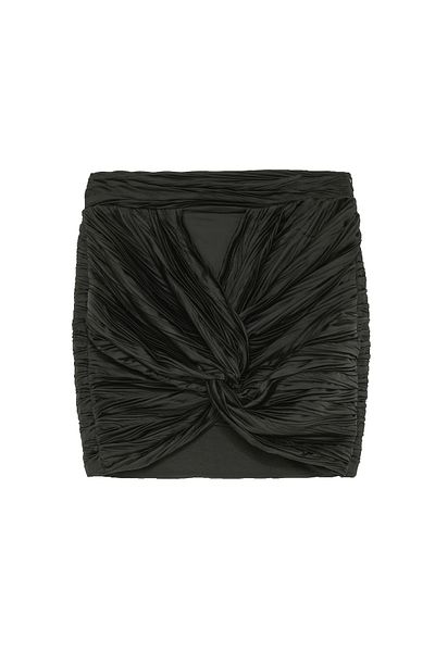 Quzu Knot Detailed Mini Skirt Black