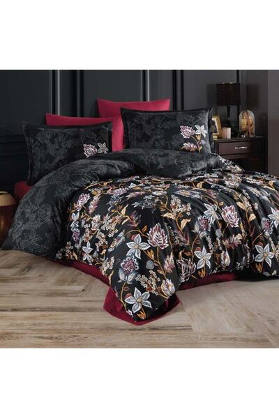 Clasy 100% Cotton Satin Duvet Cover Set Double Vilya V1 Claret Red
