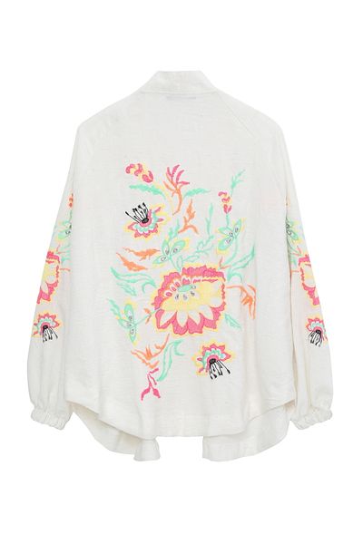 Quzu Kimono Natural with Embroidery Pattern on the Back and Accessories