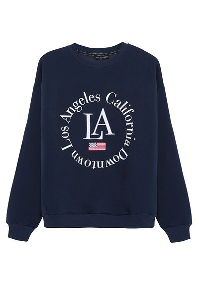 Quzu Εκτύπωση Λεπτομερής φούτερ Navy Blue