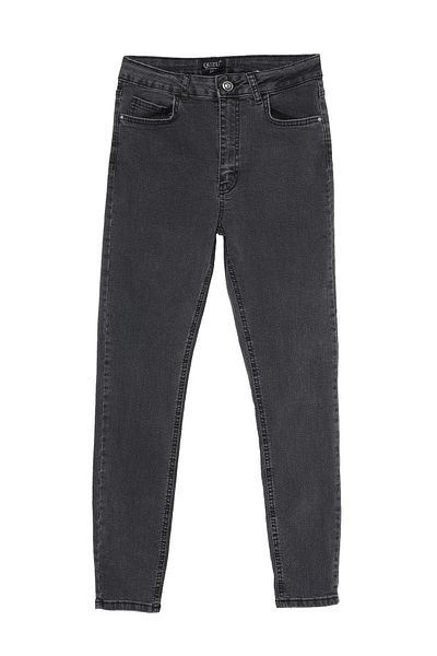 Quzu Ψηλόμεσο Skinny τζιν παντελόνι γκρι