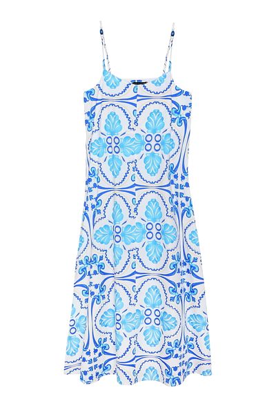 Quzu Rochie cu bretele cu modele colorate Albastru