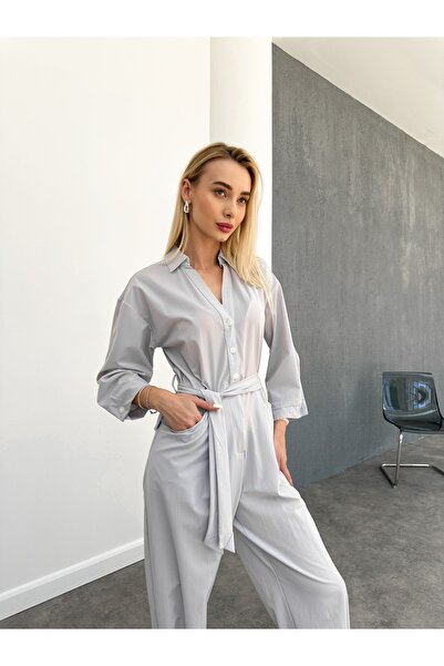 ESRAHELVACI Сірий комбінезон з парашутним поясом