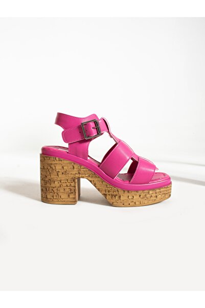 Alemdar Shoes LAMAR Fuchsia Cork Heeled Women's Sandals