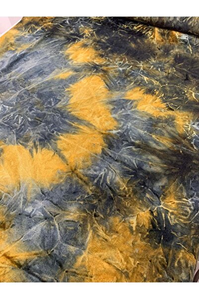 Evimmis Batik Desen Fransız Likralı Esnek Kadife Kumaş Elbiselik Eteklik Çift En (150 Cm)