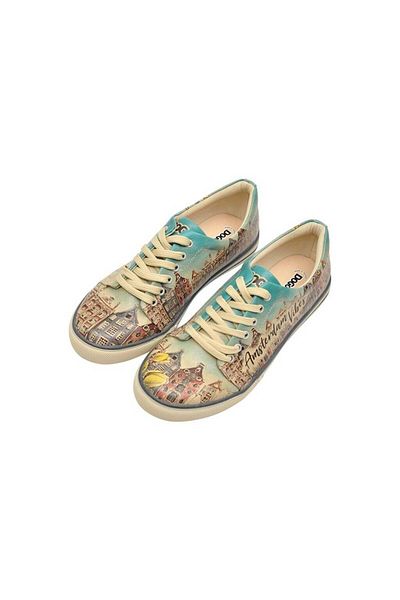 Dogo Pantofi de damă din piele vegană multicoloră - Amsterdam Vibes Design