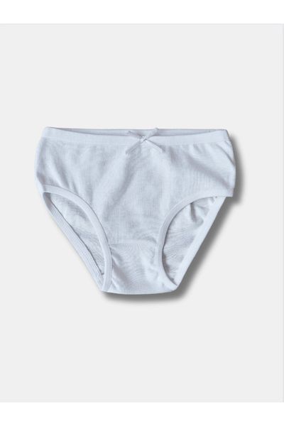 Perakids 100% Cotton 6-Piece White Girl's Slip Panties Underwear Set