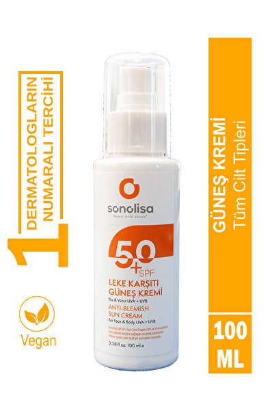 SONOLİSA واقي شمسي مضاد للعيوب بعامل حماية من الشمس 50 - حماية عالية، 100 مل