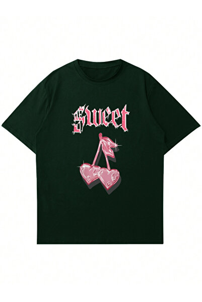 Ginevra Unisex okrugla kragna Slatko Štampano Oversize kroj T-shirt