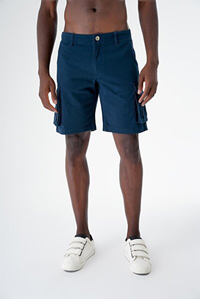 CHUBA Erkek Rahat Kesim Pamuklu Kargo Şort Lacivert 24s297