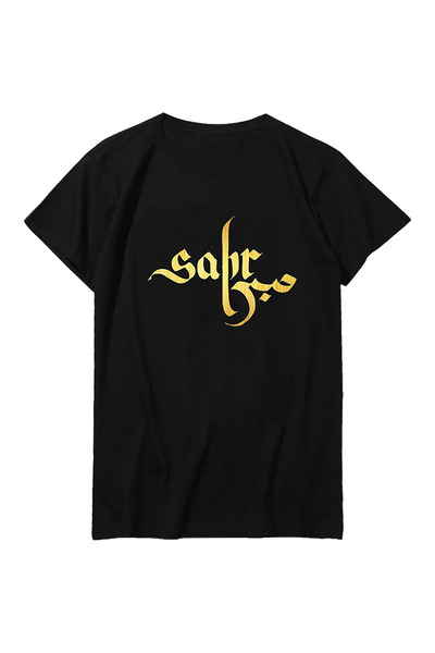 CACTUS COLLECTION تيشيرت صيفي مطبوع عليه رسومات الخط العربي من القطن