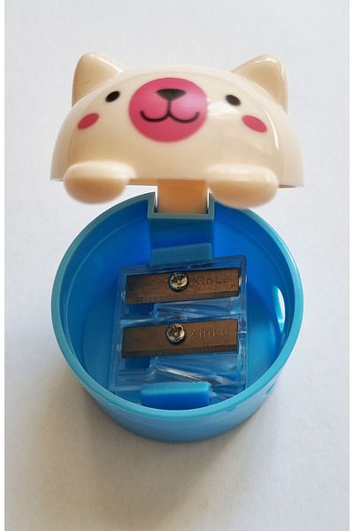 Modellino Top Opening Lid Teddy Bear Shaped 2-Piece Pencil Sharpener - 1 Piece with Color Options