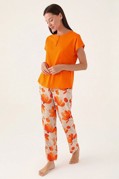 Pierre Cardin SET PIJAMA PİERRE CARDIN GULER NASTONI CU TEXTURA MOALE MÂNECĂ SCURTĂ