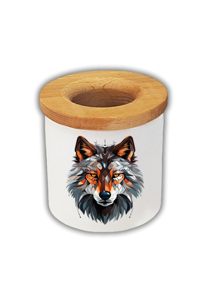 lili hediyelik Cutie de creion cu suport pentru stilou cu imprimeu lup modern