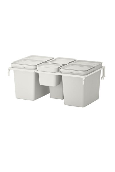 IKEA çöp ayırma çözümü, beyaz-açık gri, 55 lt 80 cm genişlik