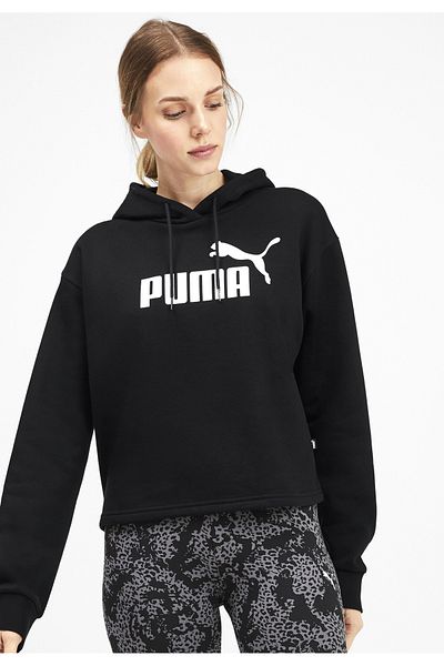 Puma 586870-01 Dámská mikina s kapucí Puma Ess Cropped Logo Tr s kapucí ČERNÁ