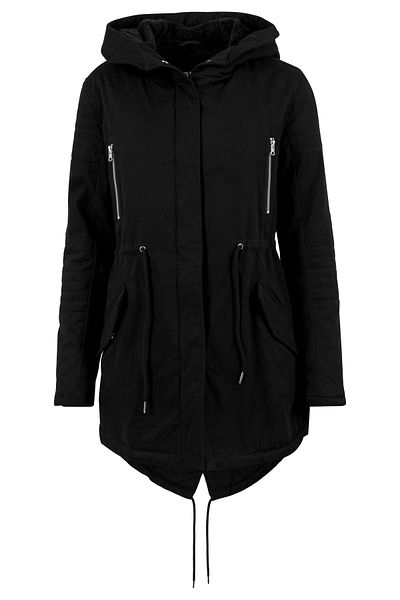 Urban Classics Damen Parka mit Sherpa-Futter aus Baumwolle