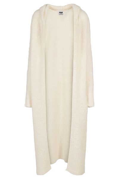 Urban Classics Damen Cardigan mit Kapuze und Federn