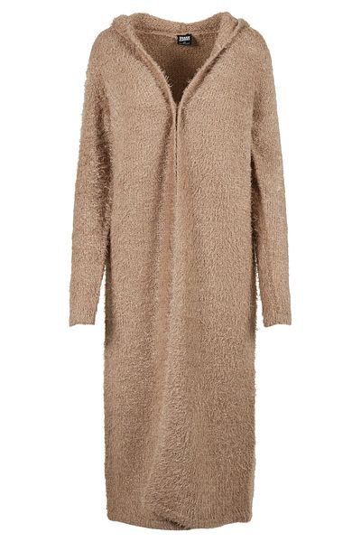 Urban Classics Damen Cardigan mit Kapuze und Federn