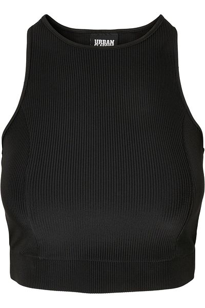 Urban Classics Damen Ladies Cropped Shiny Rib Top