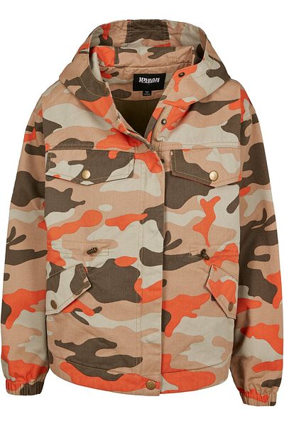 Urban Classics Damen Parka mit Camouflage-Muster