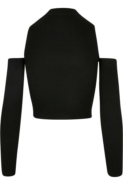 Urban Classics Damen Ladies Rib Knit Longsleeve mit Cut-Out-Ärmeln