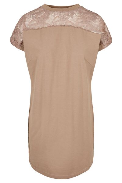 Urban Classics Damen T-Shirt-Kleid mit Spitze