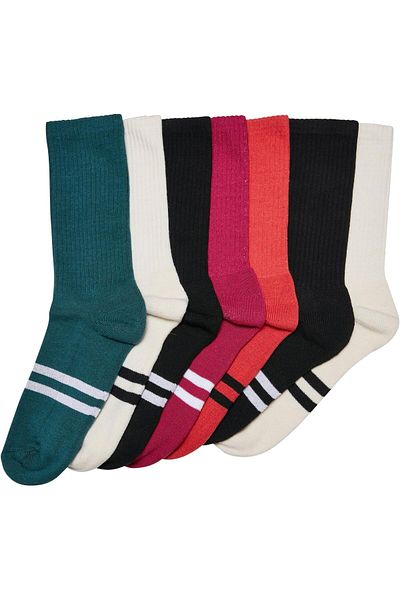 Urban Classics Accessoires Doppelstreifen Socken 7er-Pack