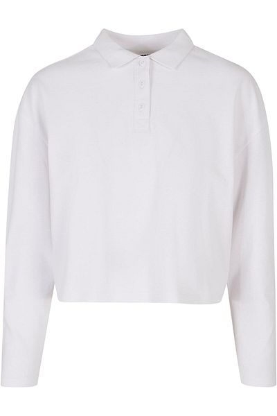 Urban Classics Damen Bayan Kısa Büyük Boy Polo Uzun Kollu