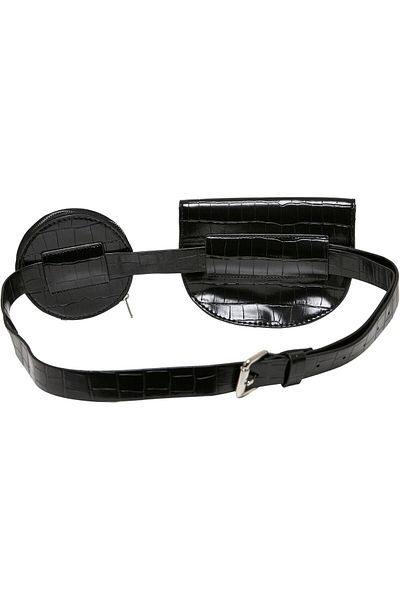 Urban Classics Unisex-Doppelgürteltasche aus Kroko-Kunstleder