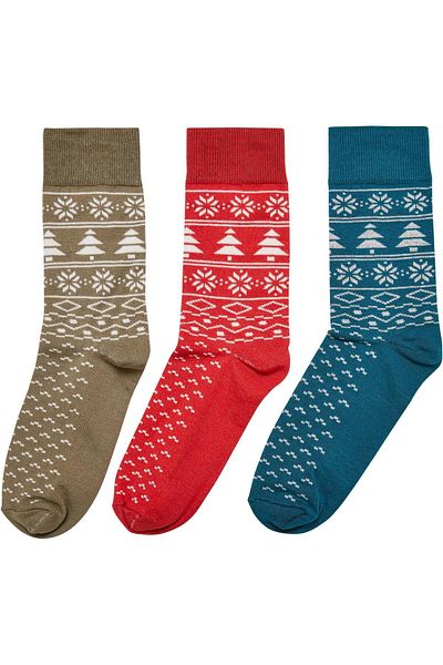 Urban Classics Norwegisch gemusterte Accessoire-Socken – 3er-Pack