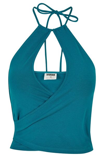 Urban Classics Damen Kurz gewickeltes Neckholder-Top für Damen
