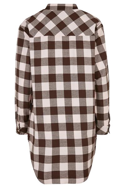 Urban Classics Damen Bayan Büyük Boy Kareli Flanel Gömlek Elbise