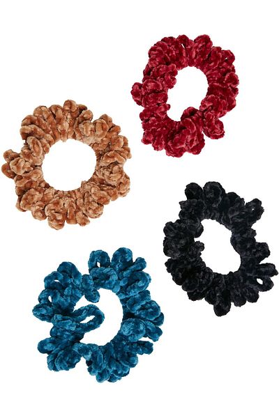Urban Classics Accessoires Flauschige Scrunchies 4er-Pack