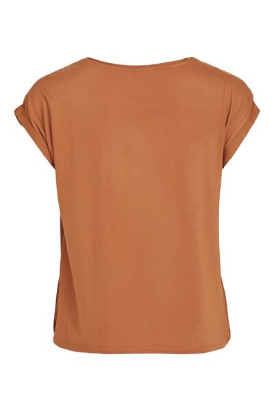 VILA Oberteil mit kurzen Ärmeln Rundhalsausschnitt