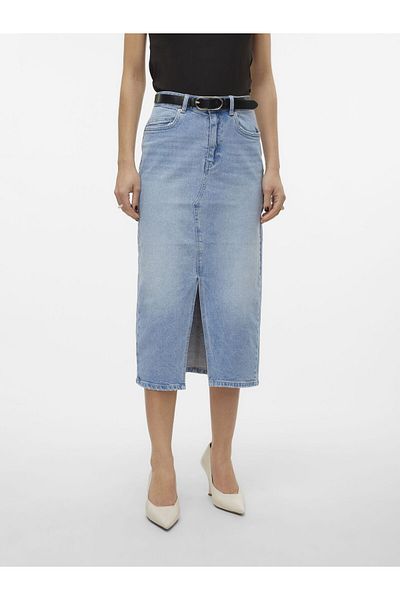 Vero Moda Jeansrock Vmveri Hohe Taille Langer Rock