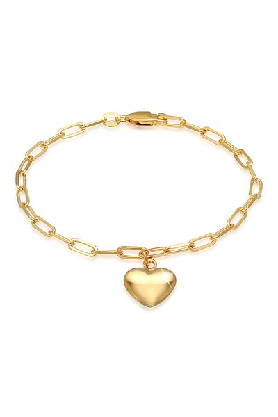 ELLI Ovales Trendarmband für Damen – 925er Sterlingsilber mit Herz- und Liebesglied