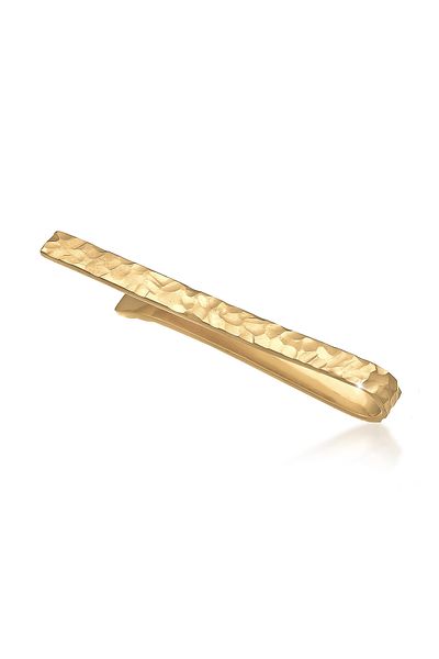 KUZZOI Men's Business Plain Tie Clip - 925 Sterling Silver, Hammered