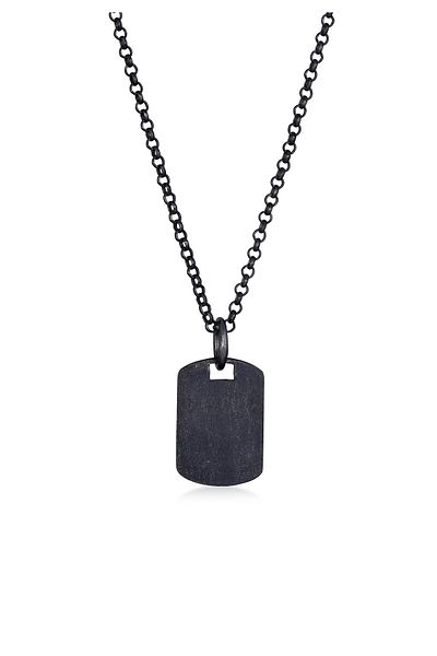 KUZZOI Halskette Marke Militär-Nummernschild aus 925er-Sterlingsilber mit Pinsel