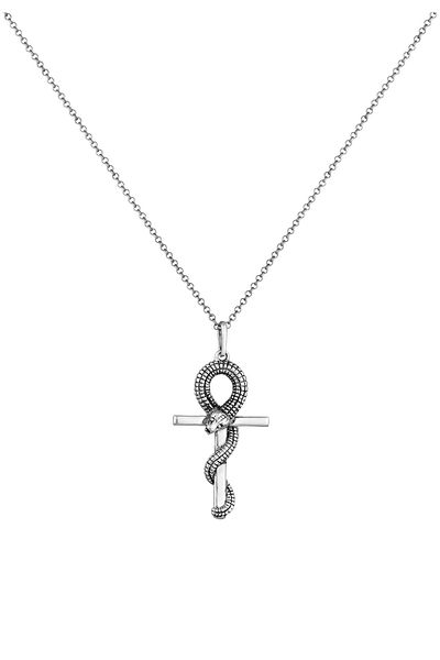 KUZZOI Halskette Herren Kreuz Schlange 925 Silber