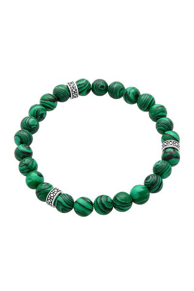 KUZZOI Armband Herren Oxidiert Achat Matt Grün Look 925er Silber