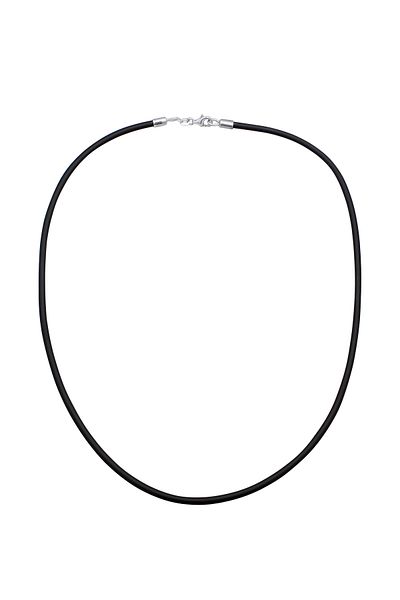 KUZZOI Halskette Herren Kautschuk 925 Silber