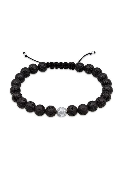 KUZZOI Armband Basic Lavastein Kreuz Ethno 925 Sterling Silber