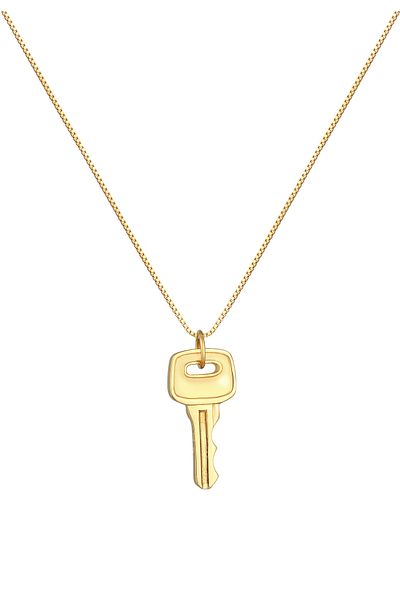 KUZZOI Necklace Mens Venetian Chain Key Pendant Trend Solid In 925 Sterling Silver