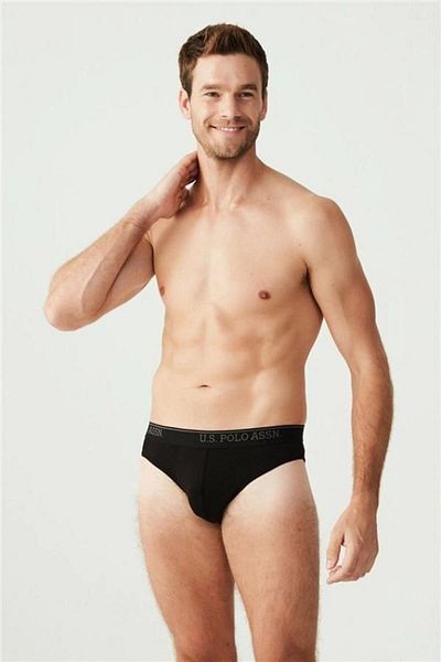 U.S. Polo Assn. Πόλο Ασν. Ανδρικό μονόχρωμο ελαστικό βαμβακερό σλιπ σλιπ 3 τεμαχίων E.L.242.8.9I.28.F