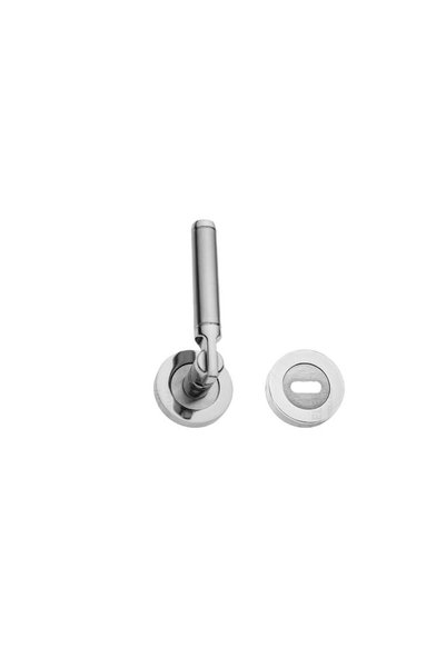 KOLDOOR Mâner de ușă din aluminiu Peak Nickel Satin Rozet dreapta și stânga 5 seturi
