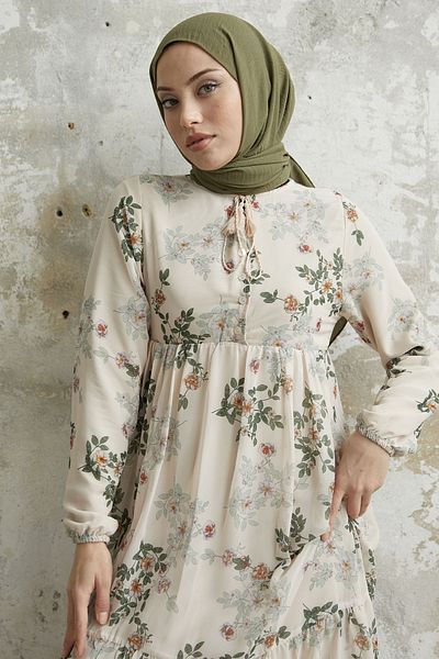 InStyle Πράσινο φόρεμα σιφόν Lavi Tassel Λεπτομέρεια