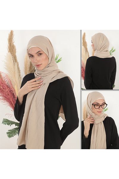 besmoda Γυναικείο Hijab Bamboo Kraş Shawl Cotton Mink